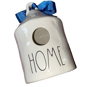 Rae Dunn Birdhouse cylinder Home‎ & floral print blue bow bank